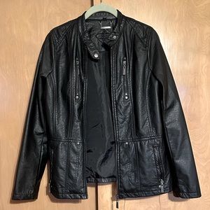 Faux leather bike jacket